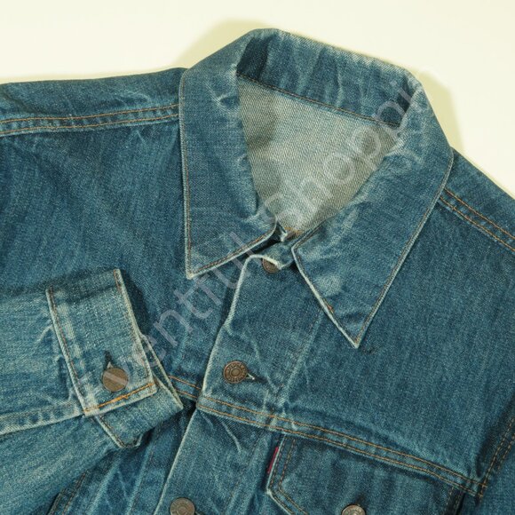 Vintage Levis Type 3 Trucker Jacket Mens M Blue Big E Worn Thrashed 1960s III - Picture 1 of 9